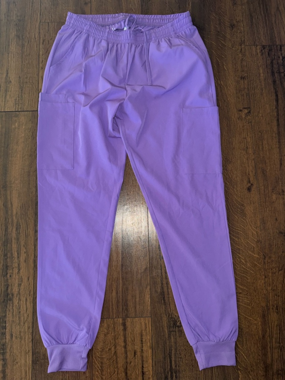 Women’s Purple Jeggings with Elastic Waist and Cargo Pockets